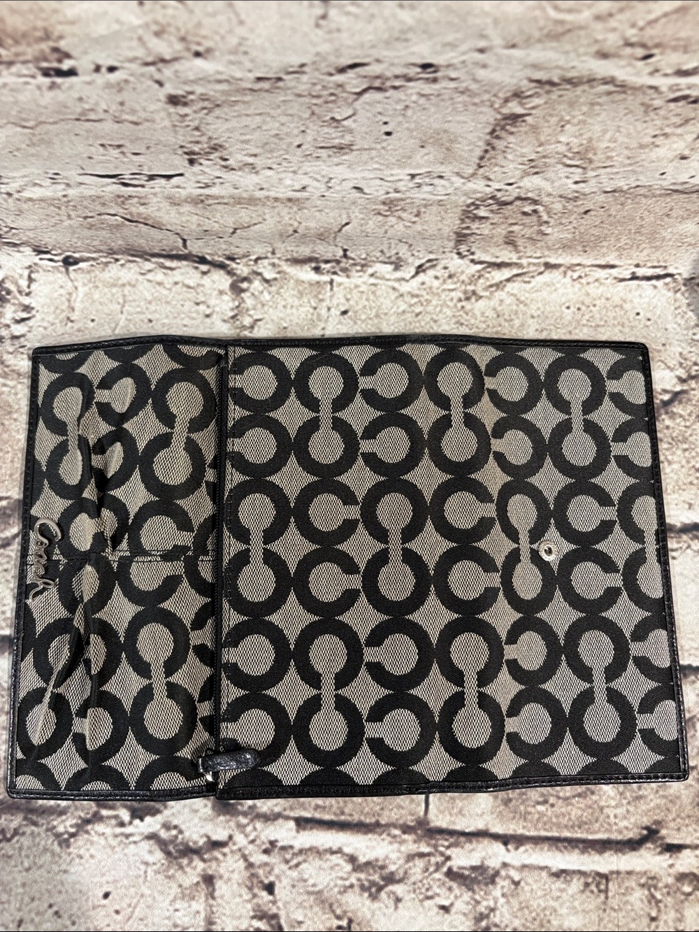 Coach Kristin Op Art Signature Checkbook Wallet. - Picture 5 of 11